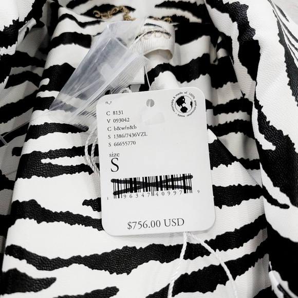 Free People x Ronny Kobo Zebra Faux Leather Oversized Blazer Skirt Set - Picture 5 of 16